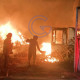 Bekas Gudang Plastik Dan Material Kayu Di Desa Gilang Taman Terbakar