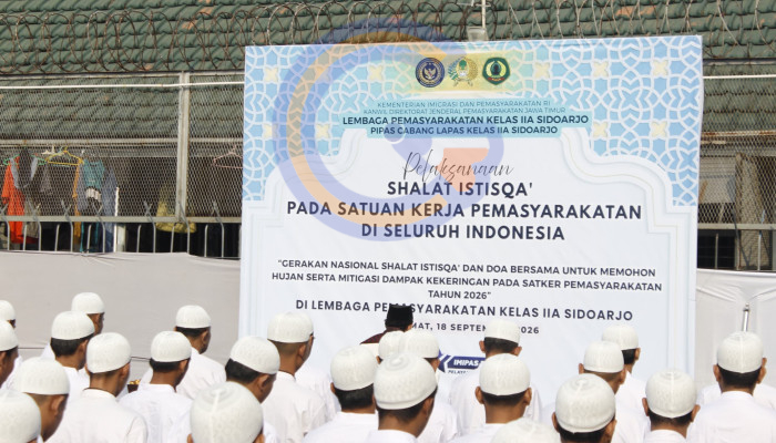 Lapas Sidoarjo Gelar Shalat Istisqa’, Perkuat Pembinaan Spiritual Dan Kepedulian Sosial