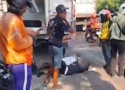 Diduga Mengantuk, Motor Honda Beat Tabrak Truk Box Parkir Di Kletek, Dua Pelajar Terluka