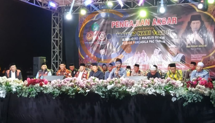 Pengajian Akbar Maulid Nabi Dan Milad Majelis Dzikir Yang Ke-2, Pemuda Pancasila Pac Taman Teguhkan Syiar Dan Kepedulian Sosial