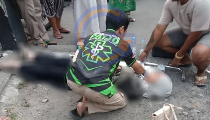 Kecelakaan Di Depan Mcdonald’s Geluran Taman, Penumpang Aerox Dilarikan Ke Rs